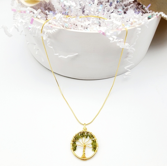 Peridot Tree Of Life Necklace - Picture 2 of 5